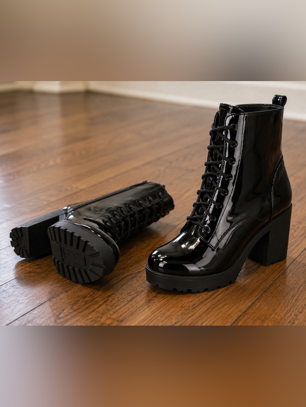 MIA Zellda Black Platform Ankle Boots Sz 10
